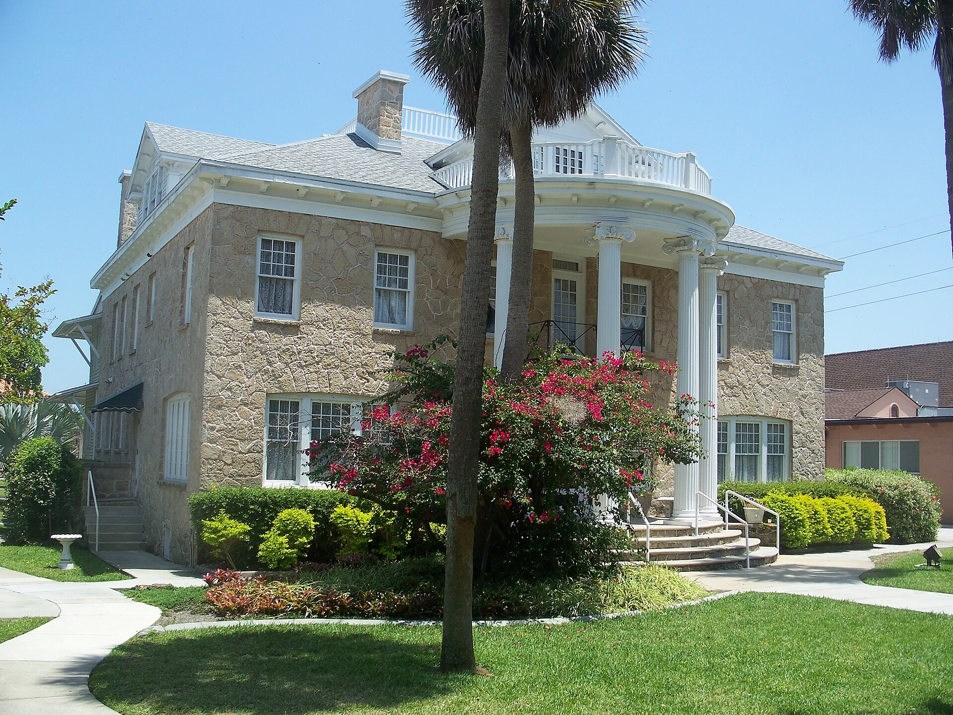 The Porcher House in Cocoa, Florida, a coquina-block mansion built in 1916 by citrus magnate Edward Porcher.