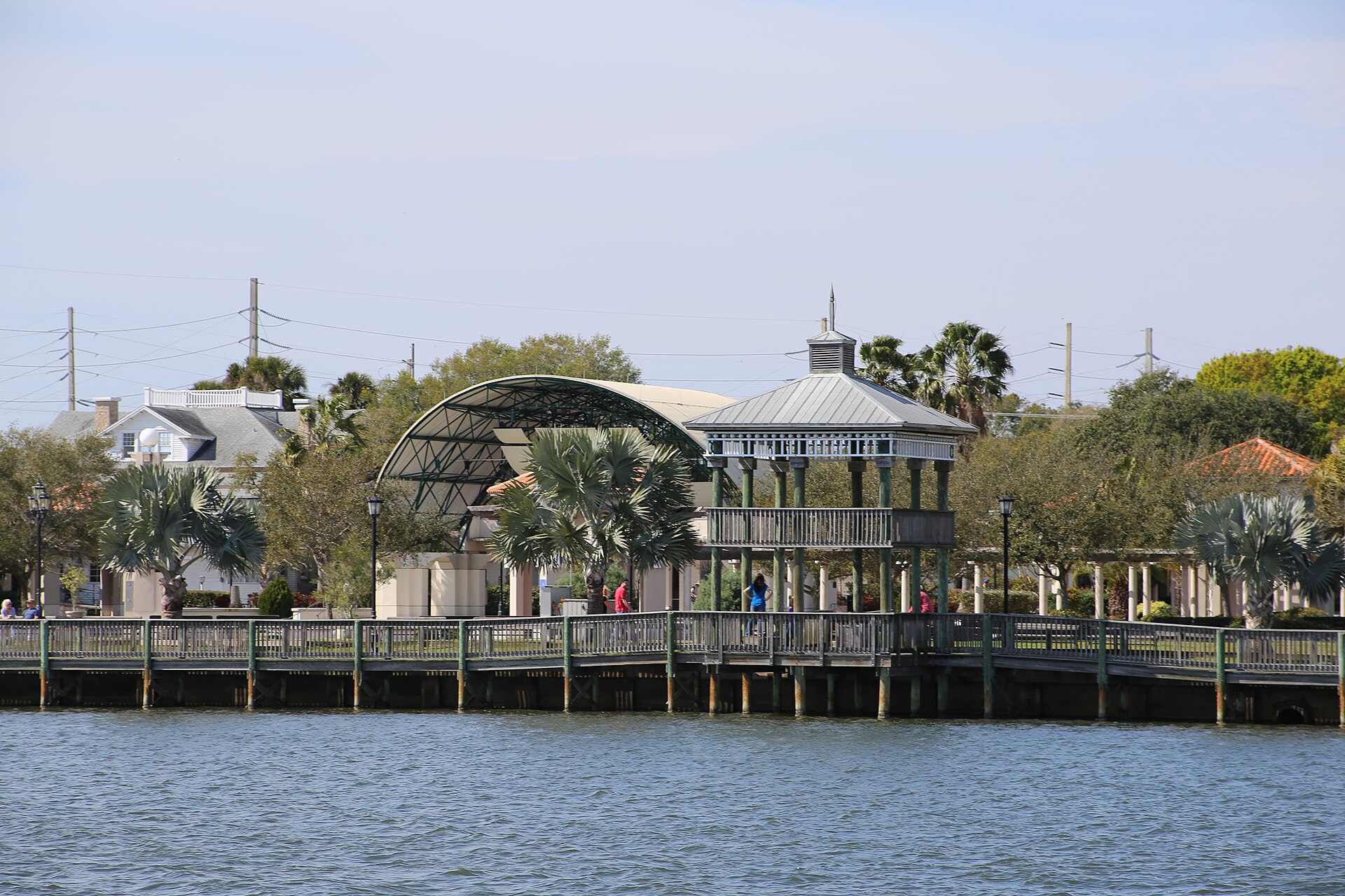 Cocoa Riverfront Park, view across the grass.