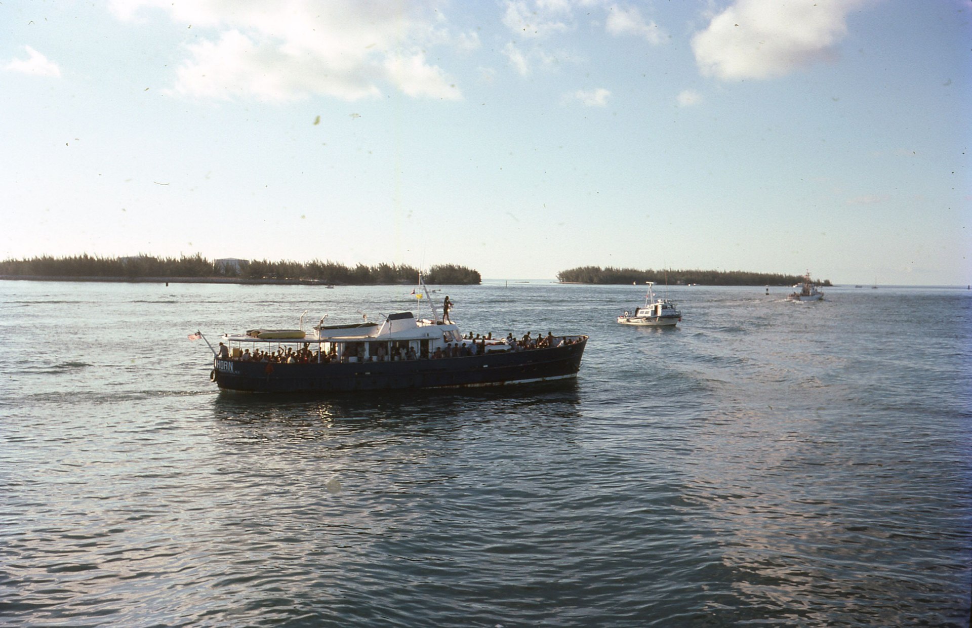 Cuban refugees on a boat during the 1980 Mariel Boatlift.